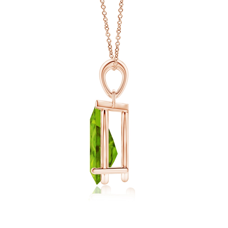 12x8mm AAAA Pear-Shaped Peridot Solitaire Pendant in Rose Gold side 199