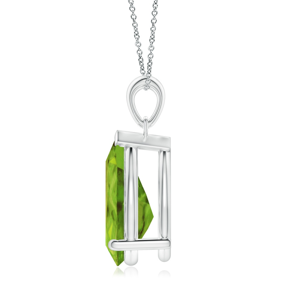 15x10mm AAA Pear-Shaped Peridot Solitaire Pendant in S999 Silver side 199
