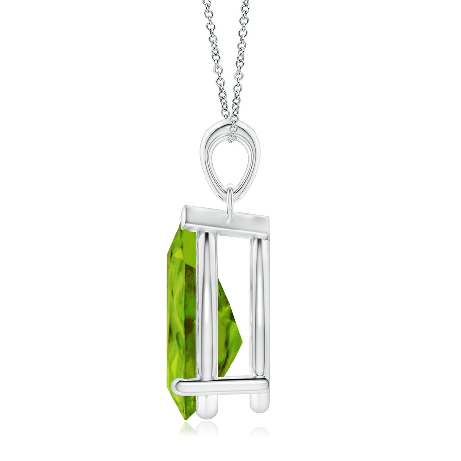 15x10mm AAAA Pear-Shaped Peridot Solitaire Pendant in White Gold side 199