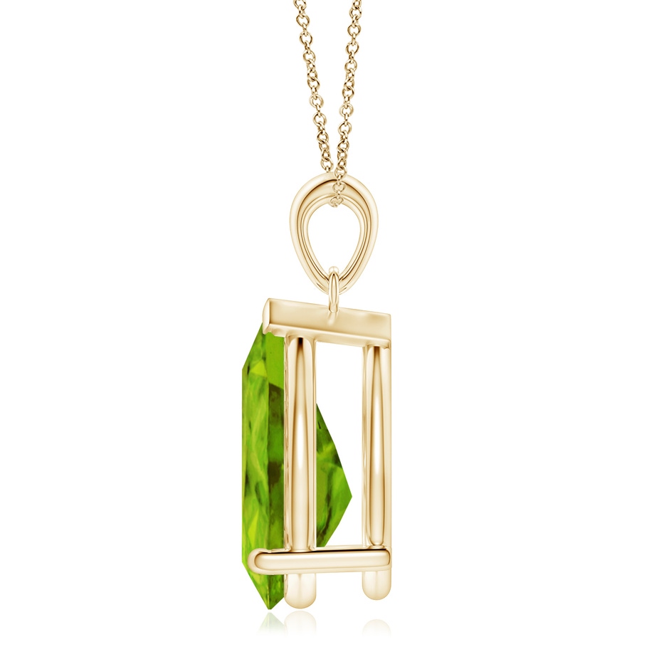 15x10mm AAAA Pear-Shaped Peridot Solitaire Pendant in Yellow Gold side 199