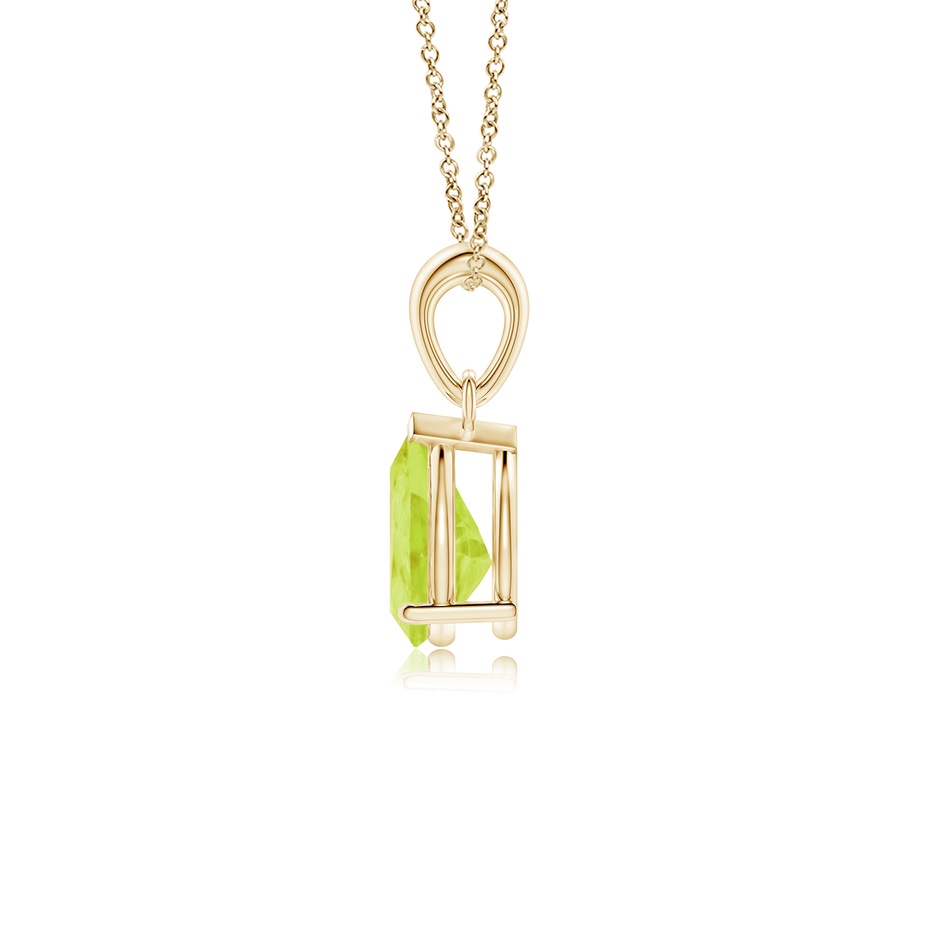8x6mm A Pear-Shaped Peridot Solitaire Pendant in 10K Yellow Gold side 199