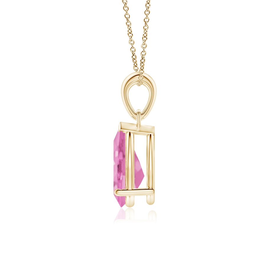 10x7mm A Prong-Set Pear Pink Sapphire Solitaire Pendant in Yellow Gold side 199