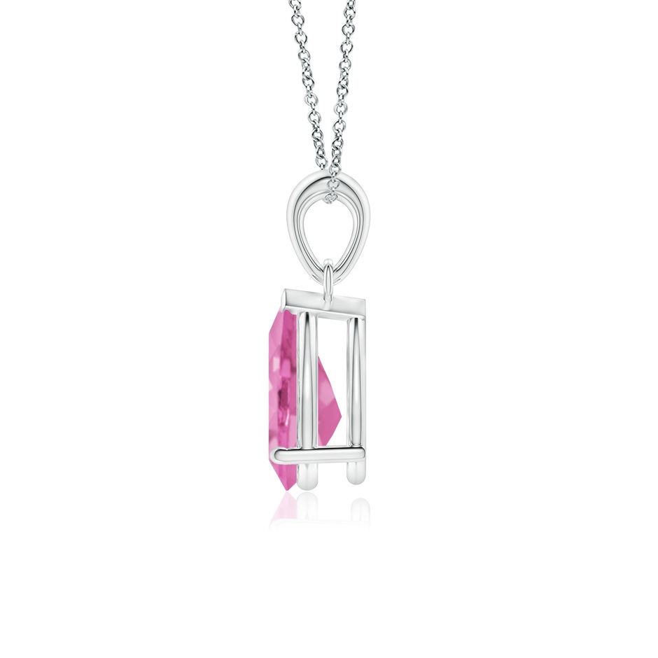 10x7mm AA Prong-Set Pear Pink Sapphire Solitaire Pendant in White Gold side 199