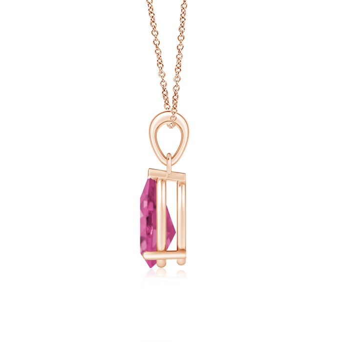 10x7mm AAAA Pear-Shaped Pink Sapphire Solitaire Pendant in Rose Gold product image