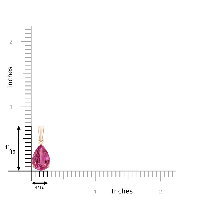 10x7mm AAAA Pear-Shaped Pink Sapphire Solitaire Pendant in Rose Gold Product Image