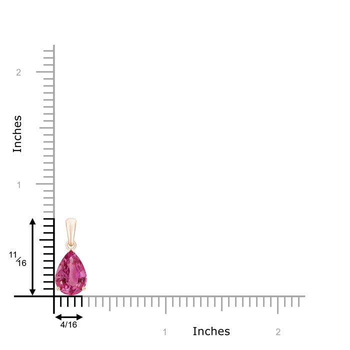 10x7mm AAAA Pear-Shaped Pink Sapphire Solitaire Pendant in Rose Gold product image