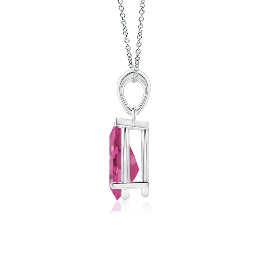10x7mm AAAA Prong-Set Pear Pink Sapphire Solitaire Pendant in White Gold side 199