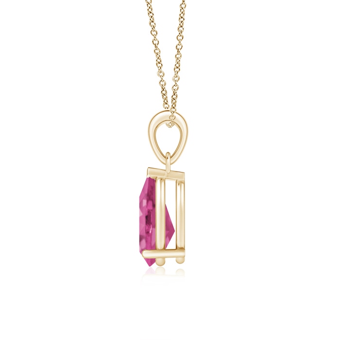 10x7mm AAAA Pear-Shaped Pink Sapphire Solitaire Pendant in Yellow Gold Product Image