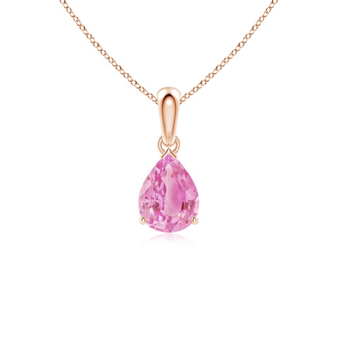 Peora 14K Yellow Gold Heart Pendant - Created Pink Sapphire (1.10 Ct) & Genuine Diamond (0.07 Ct), 6mm, Gift With Certificate