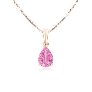 8x6mm A Pear-Shaped Pink Sapphire Solitaire Pendant in Rose Gold