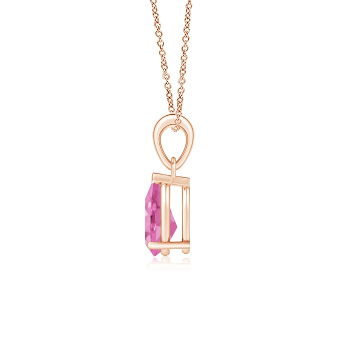 8x6mm AA Pear-Shaped Pink Sapphire Solitaire Pendant in Rose Gold Product Image