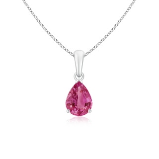 8x6mm AAAA Pear-Shaped Pink Sapphire Solitaire Pendant in P950 Platinum