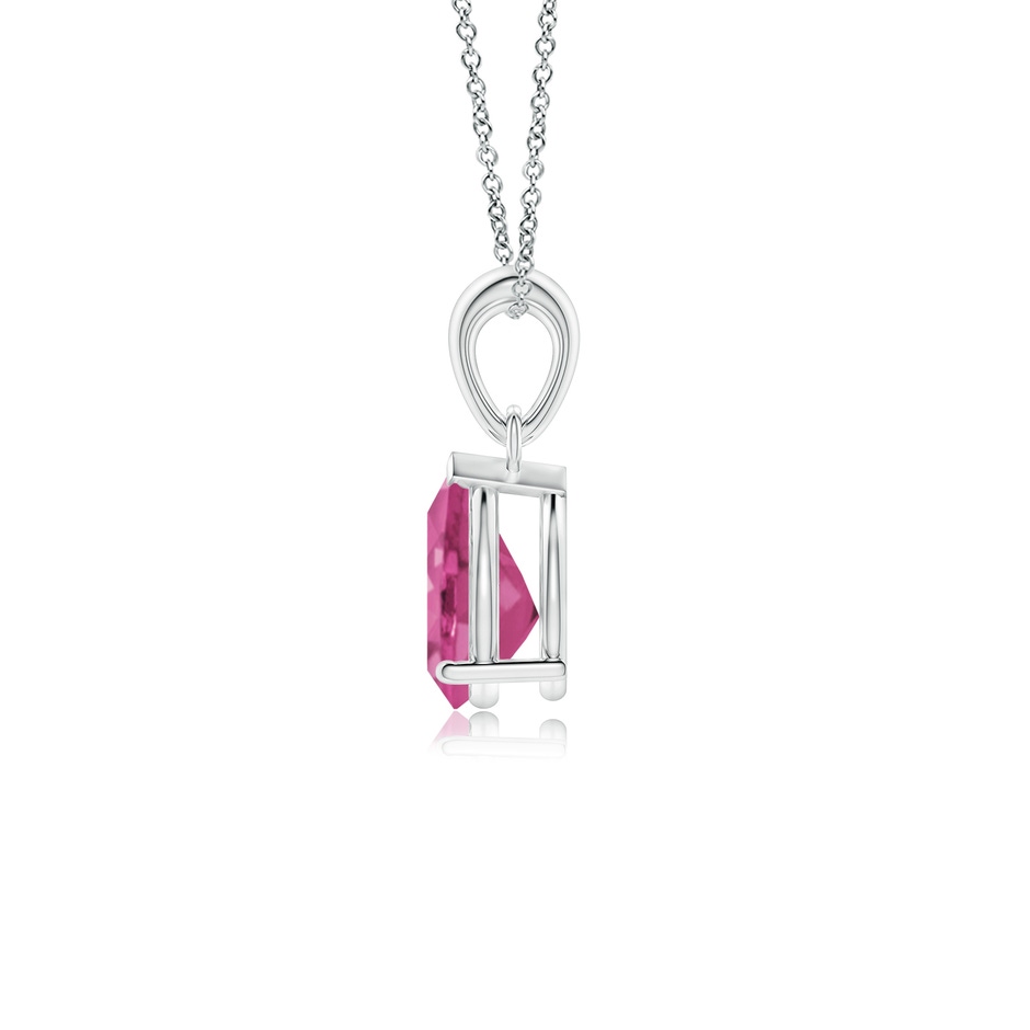 8x6mm AAAA Prong-Set Pear Pink Sapphire Solitaire Pendant in P950 Platinum side 199