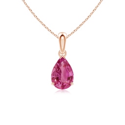 Solitaire Rose Gold Pink Sapphire Necklaces & Pendants