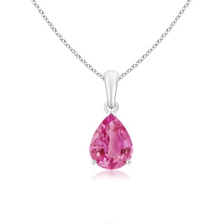 9x7mm AAA Pear-Shaped Pink Sapphire Solitaire Pendant in P950 Platinum