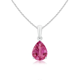 9x7mm AAAA Pear-Shaped Pink Sapphire Solitaire Pendant in P950 Platinum