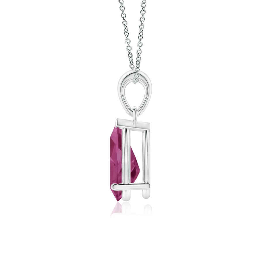 10x7mm AAAA Prong-Set Pear Pink Tourmaline Solitaire Pendant in P950 Platinum side 199