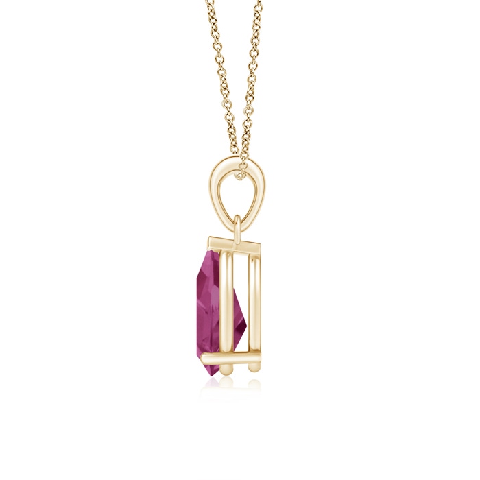 10x7mm AAAA Pear-Shaped Pink Tourmaline Solitaire Pendant in Yellow Gold product image