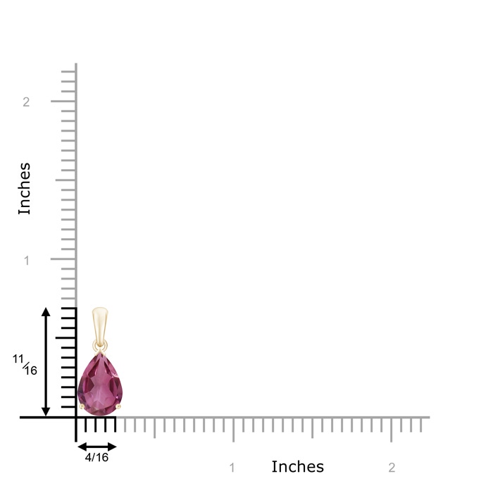 10x7mm AAAA Pear-Shaped Pink Tourmaline Solitaire Pendant in Yellow Gold product image