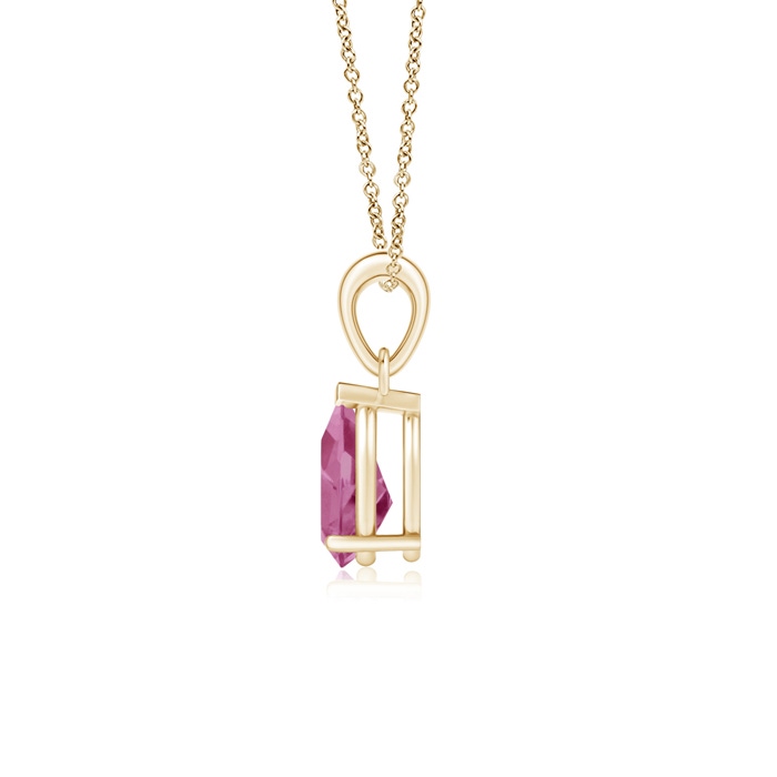 8x6mm AAA Pear-Shaped Pink Tourmaline Solitaire Pendant in Yellow Gold Product Image