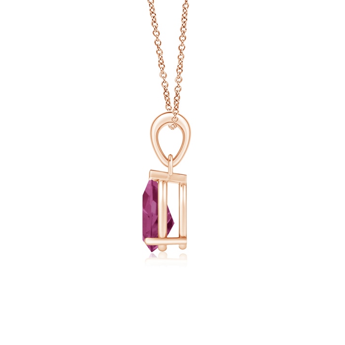 8x6mm AAAA Pear-Shaped Pink Tourmaline Solitaire Pendant in Rose Gold product image