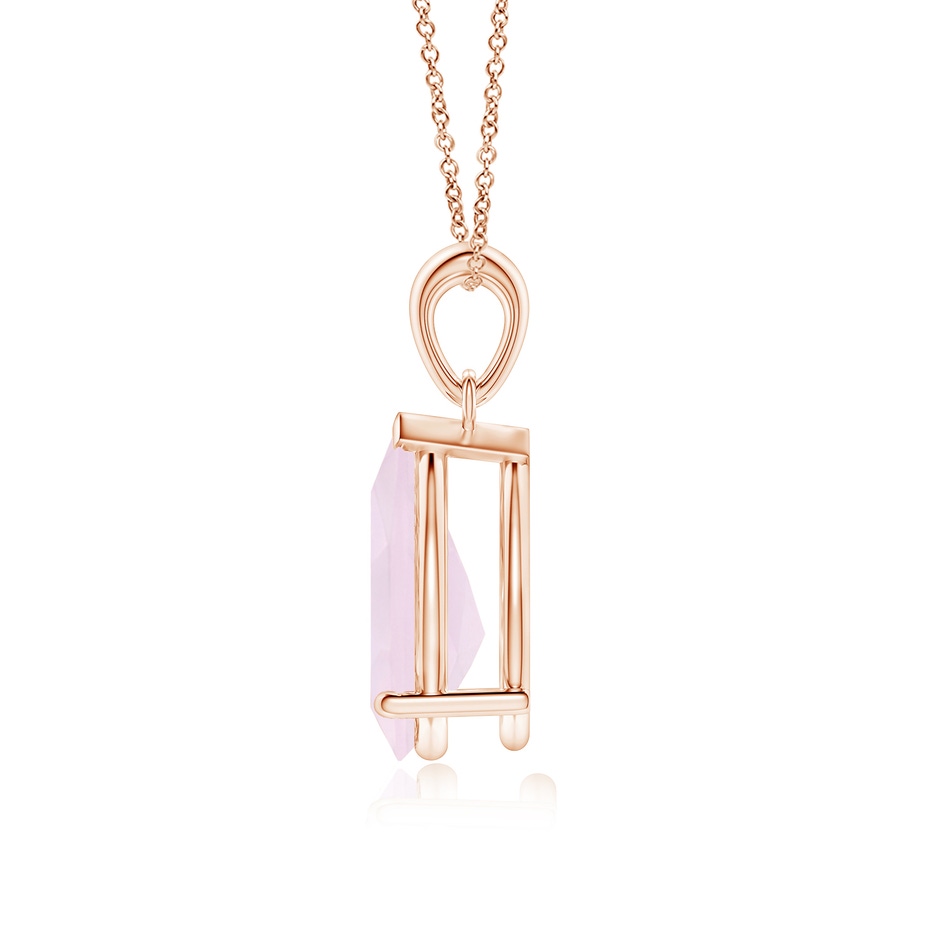 12x8mm A Pear-Shaped Rose Quartz Solitaire Pendant in 18K Rose Gold side 199