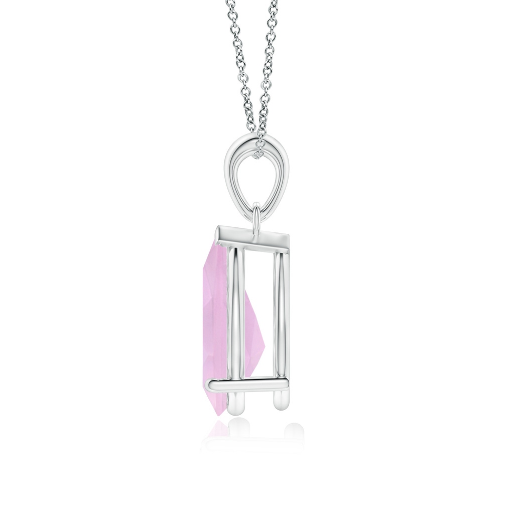 12x8mm AAAA Pear-Shaped Rose Quartz Solitaire Pendant in P950 Platinum - side 199