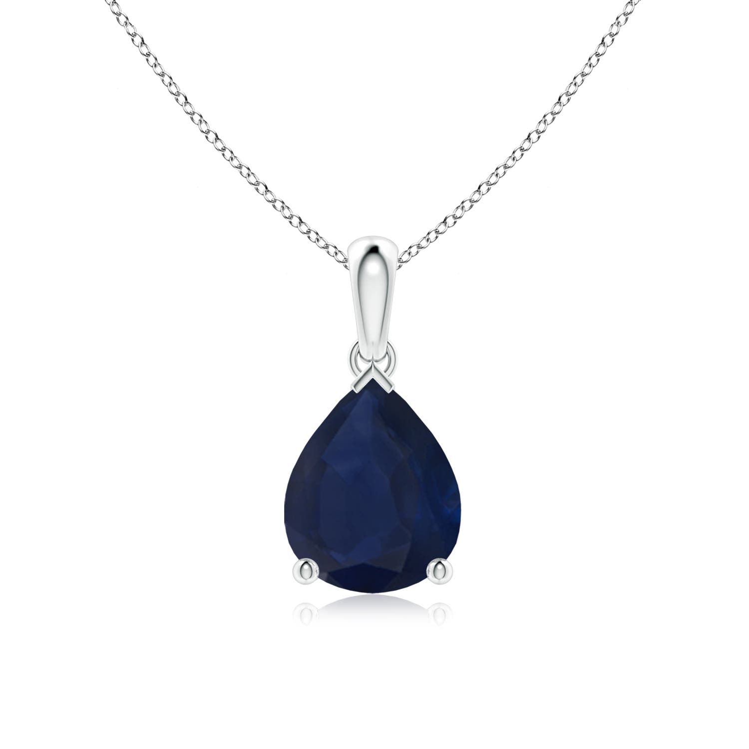 A - Blue Sapphire / 3 CT / 18 KT White Gold