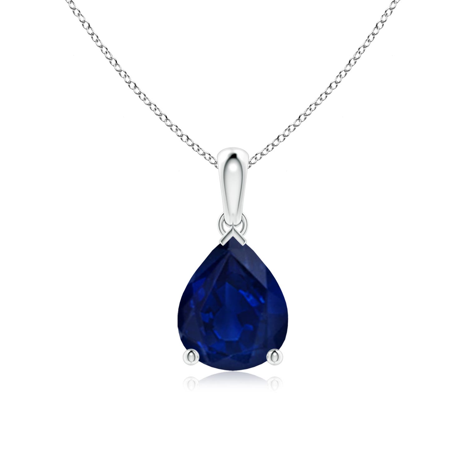 AA - Blue Sapphire / 3 CT / 18 KT White Gold