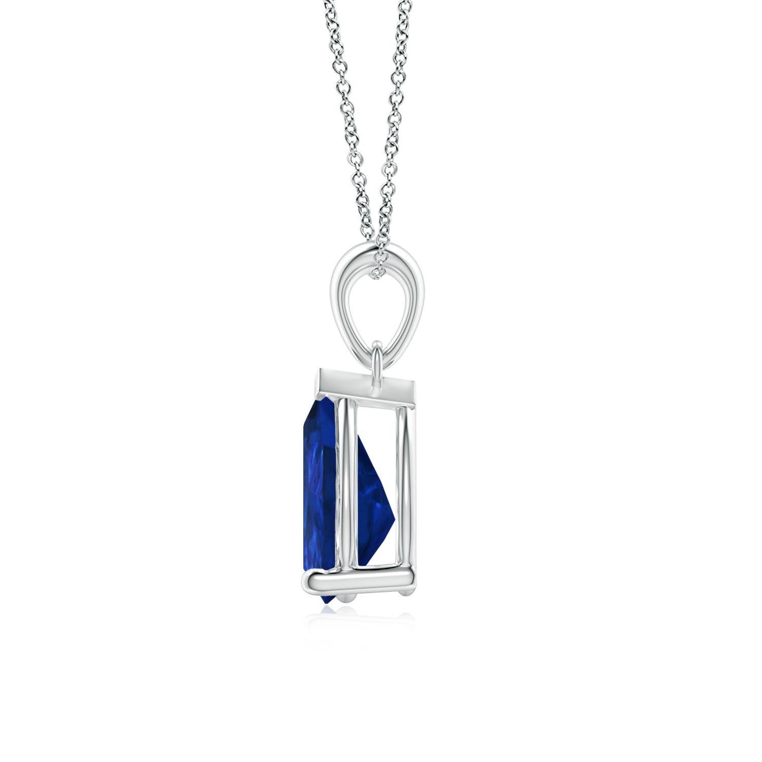 AAA - Blue Sapphire / 3 CT / 18 KT White Gold