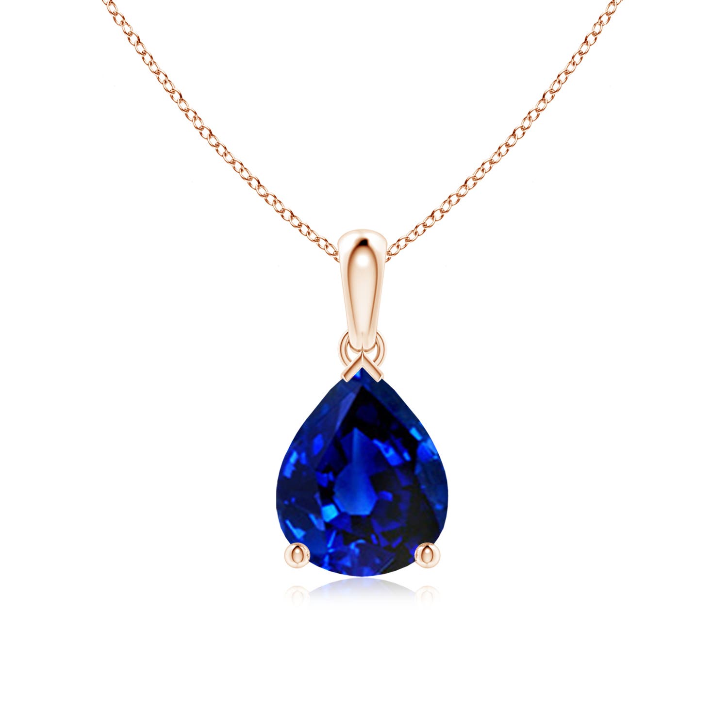 AAAA - Blue Sapphire / 3 CT / 18 KT Rose Gold