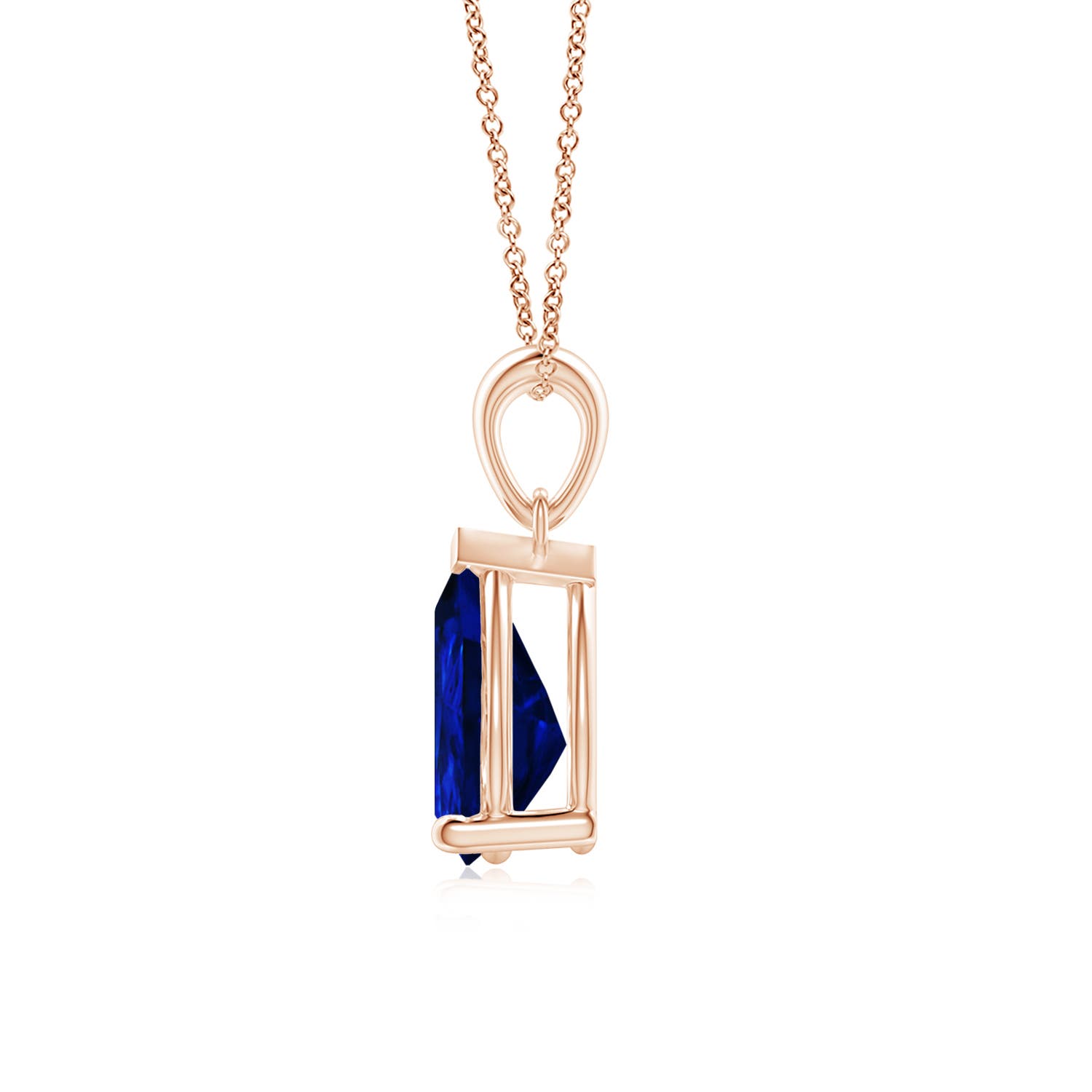 AAAA - Blue Sapphire / 3 CT / 18 KT Rose Gold