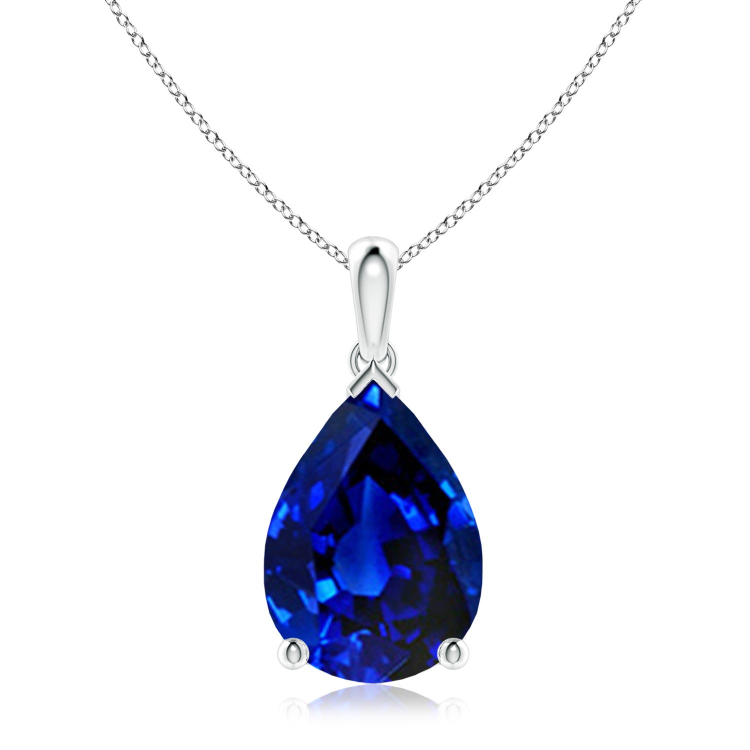 AAAA - Blue Sapphire / 6.5 CT / 18 KT White Gold