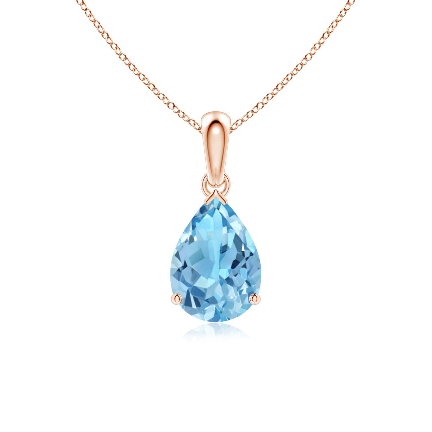 Pear-Shaped Swiss Blue Topaz Solitaire Pendant