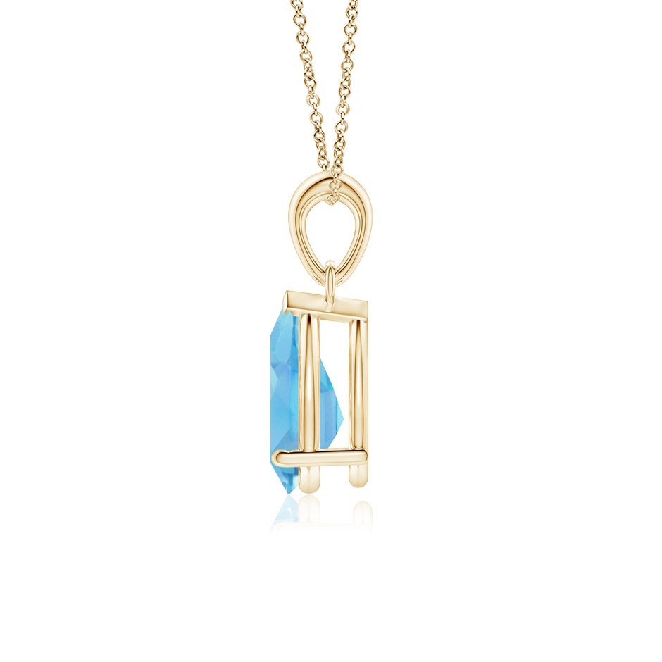 10x7mm A Pear-Shaped Swiss Blue Topaz Solitaire Pendant in Yellow Gold side 199