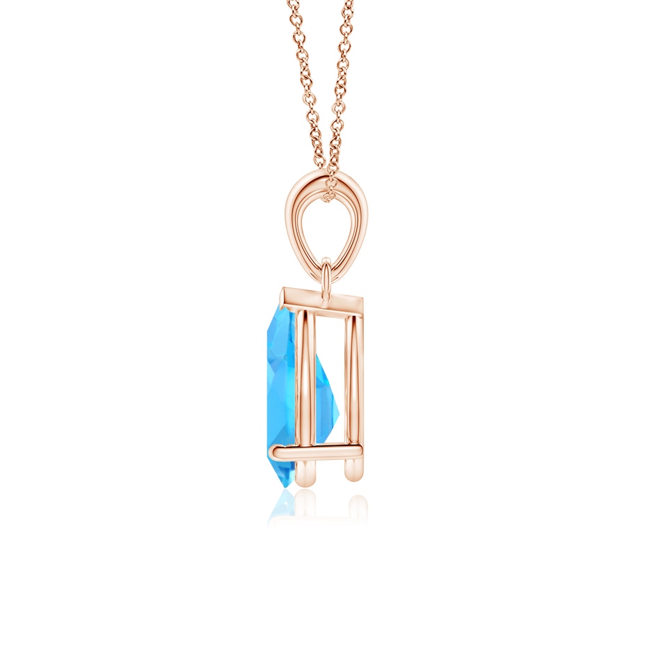 10x7mm AAA Pear-Shaped Swiss Blue Topaz Solitaire Pendant in Rose Gold side 199