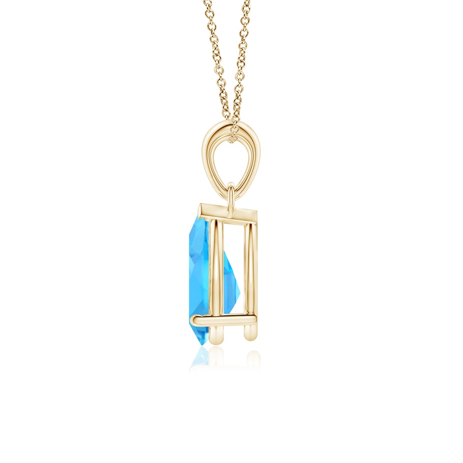 10x7mm AAA Pear-Shaped Swiss Blue Topaz Solitaire Pendant in Yellow Gold side 199
