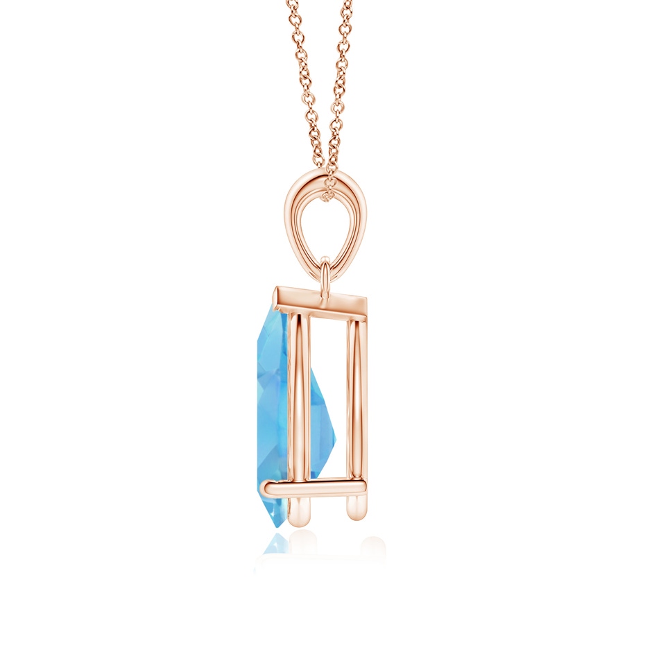 12x8mm A Pear-Shaped Swiss Blue Topaz Solitaire Pendant in Rose Gold side 199