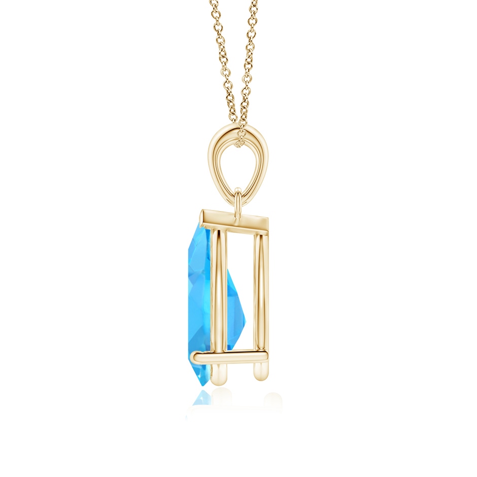 12x8mm AAA Pear-Shaped Swiss Blue Topaz Solitaire Pendant in Yellow Gold side 199