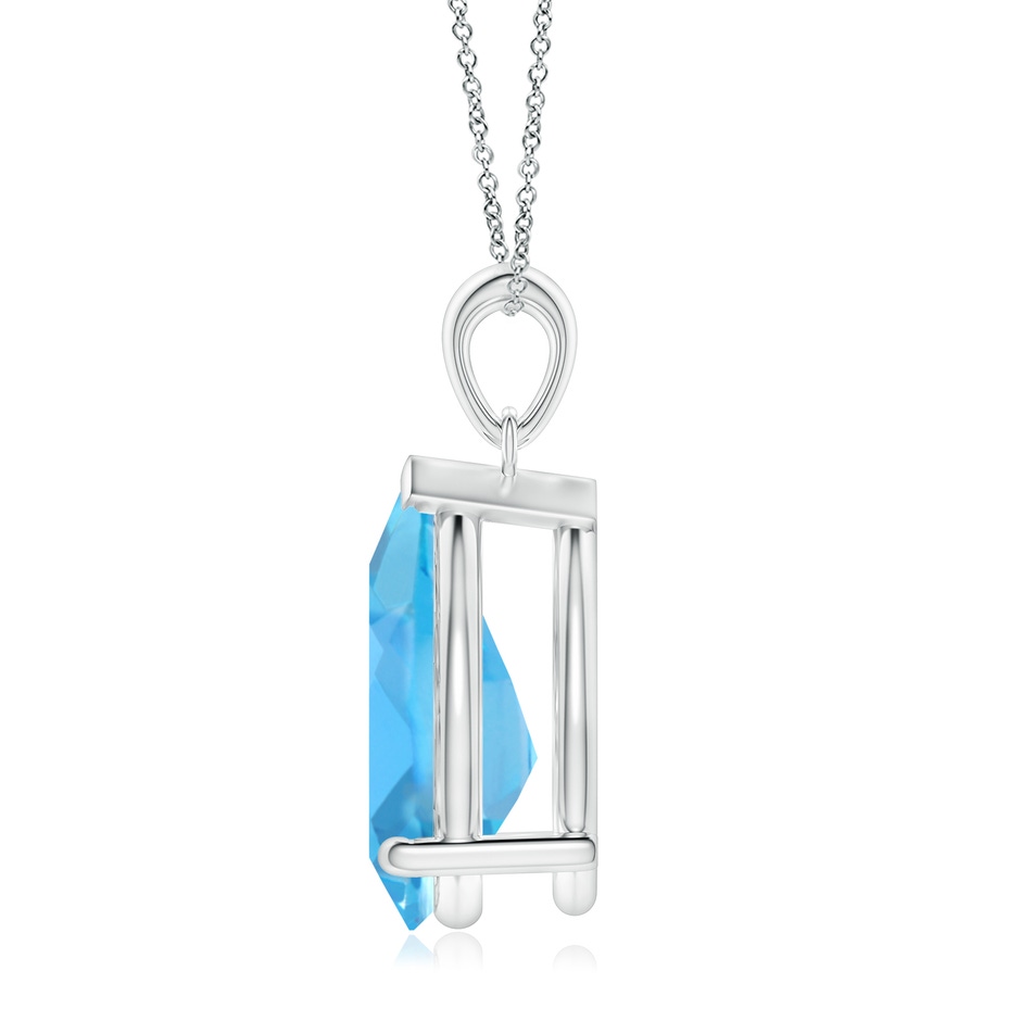15x10mm AA Pear-Shaped Swiss Blue Topaz Solitaire Pendant in S999 Silver side 199
