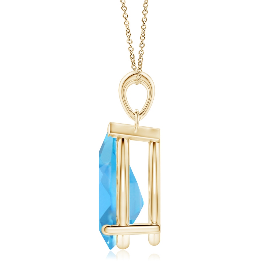 15x10mm AA Pear-Shaped Swiss Blue Topaz Solitaire Pendant in Yellow Gold side 199