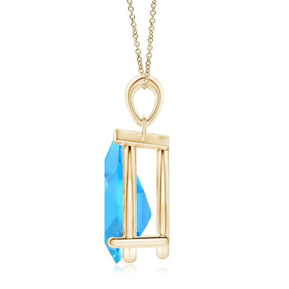 15x10mm AAA Pear-Shaped Swiss Blue Topaz Solitaire Pendant in Yellow Gold side 199