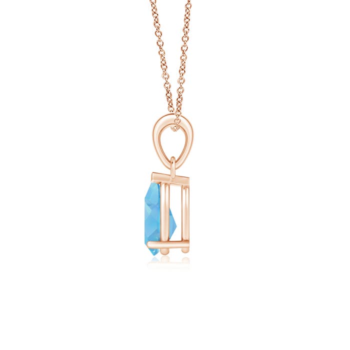 A - Swiss Blue Topaz / 1.55 CT / 14 KT Rose Gold