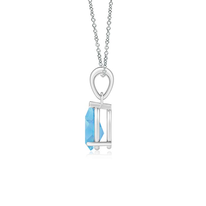 A - Swiss Blue Topaz / 1.55 CT / 14 KT White Gold