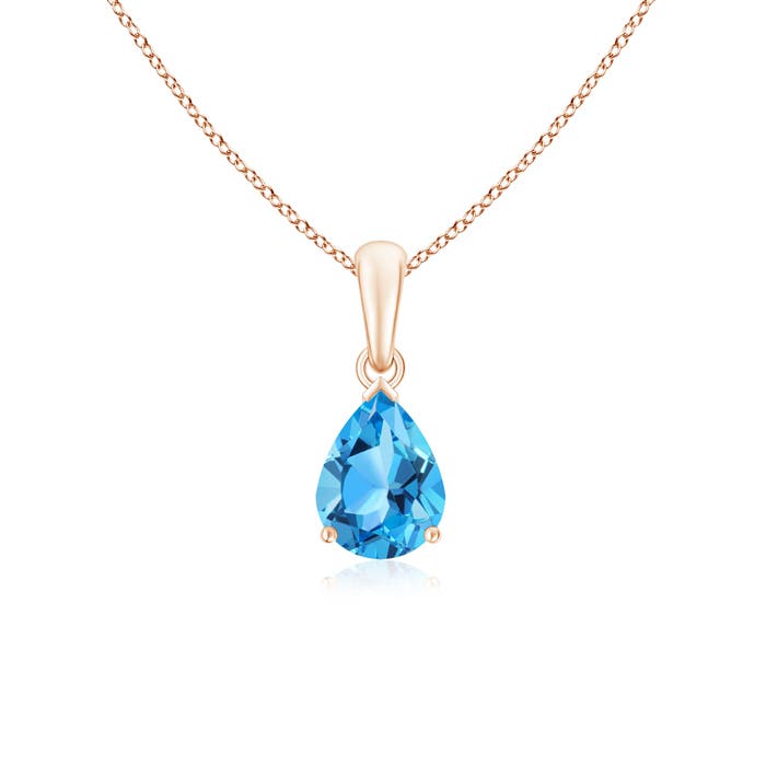 AAA - Swiss Blue Topaz / 1.55 CT / 14 KT Rose Gold