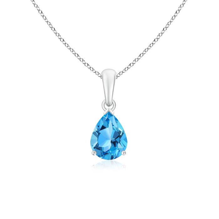 AAA - Swiss Blue Topaz / 1.55 CT / 14 KT White Gold