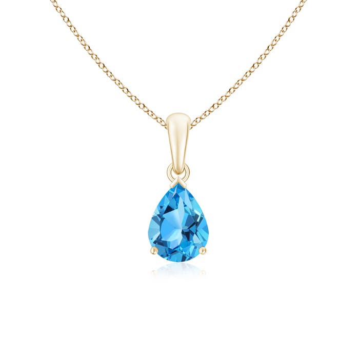 AAA - Swiss Blue Topaz / 1.55 CT / 14 KT Yellow Gold