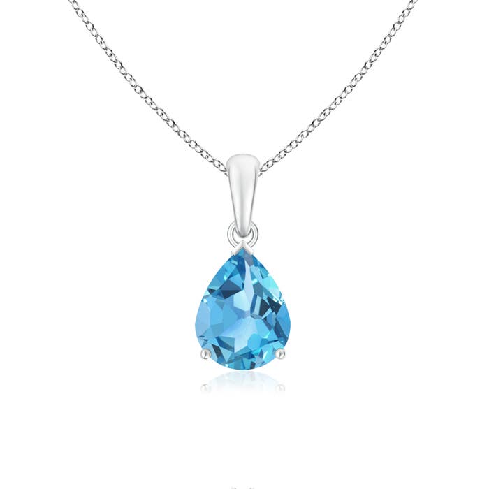 AA - Swiss Blue Topaz / 1.9 CT / 14 KT White Gold