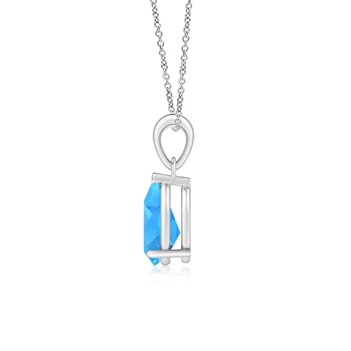 9x7mm AAAA Pear-Shaped Swiss Blue Topaz Solitaire Pendant in P950 Platinum product image