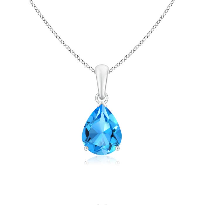 AAAA - Swiss Blue Topaz / 1.9 CT / 14 KT White Gold